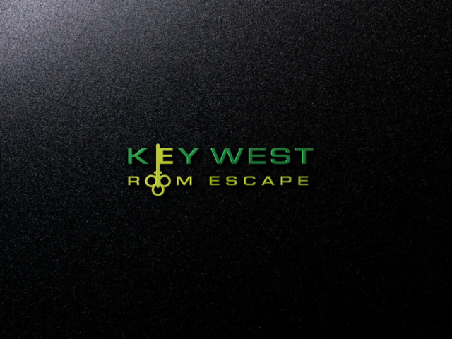 This is a mockup of Key West Room Escape's logo in green and yellow